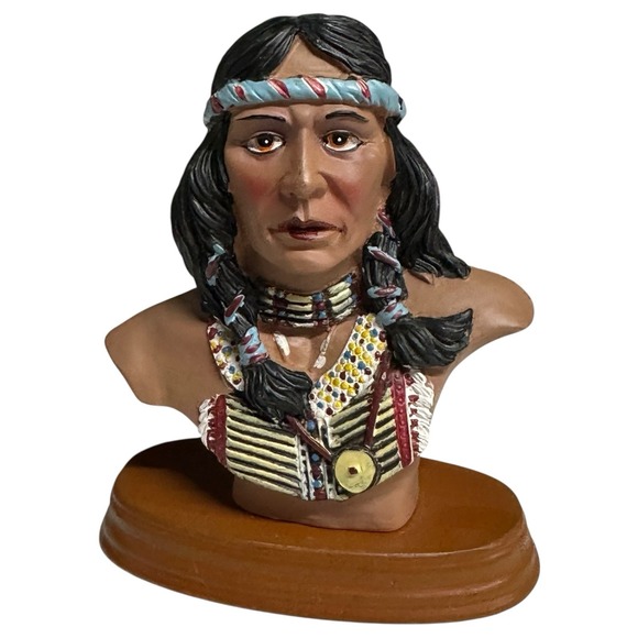 VTG Native American Indian Figurine K's Collection Resin Chief Women LOT OF 6 - Picture 7 of 13